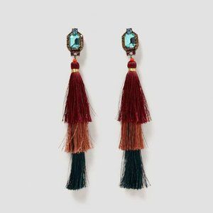 Zara Bejeweled fringe earrings
